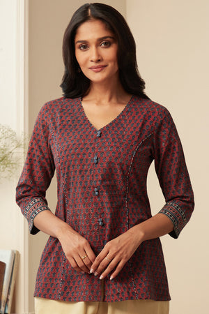 Sehra Ruhi Ajrak Top