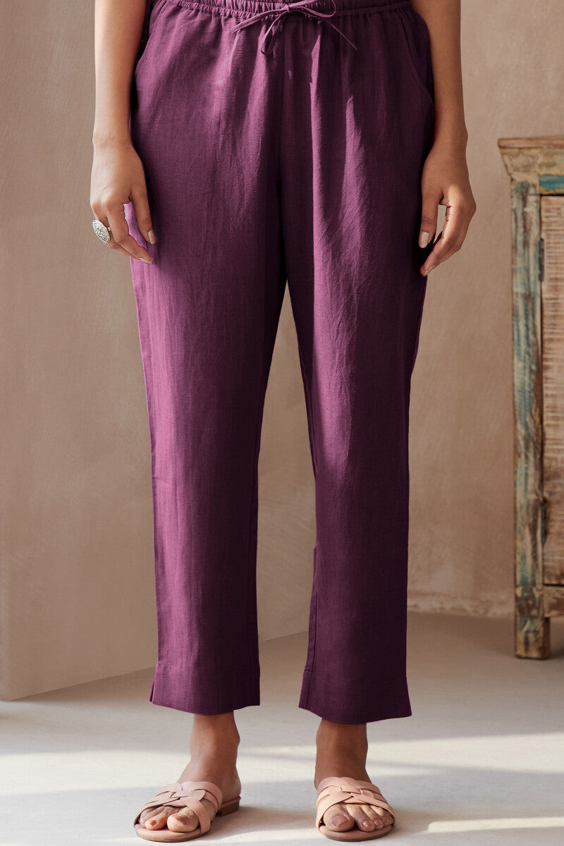 Surplus: Roza Seher Wine Narrow Pants