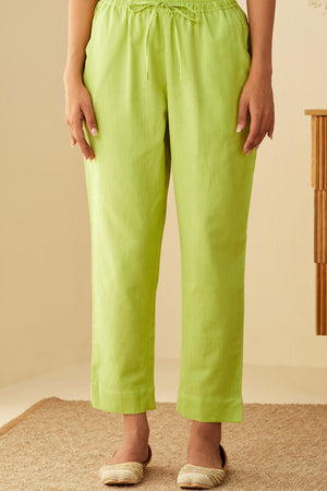 Roza Seher Lime Green Narrow Pants
