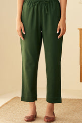 Roza Seher Green Narrow Pants