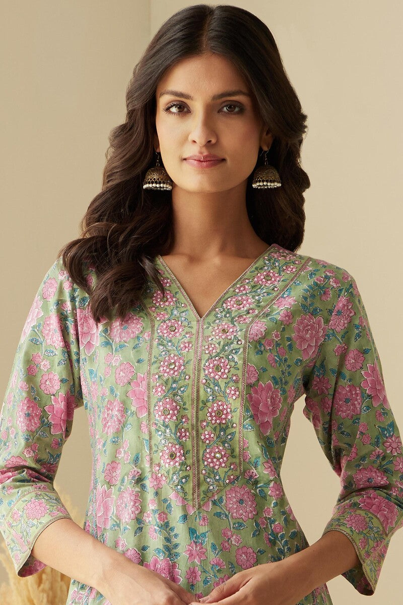 Rosheen Dahlia Sanganeri Kurta