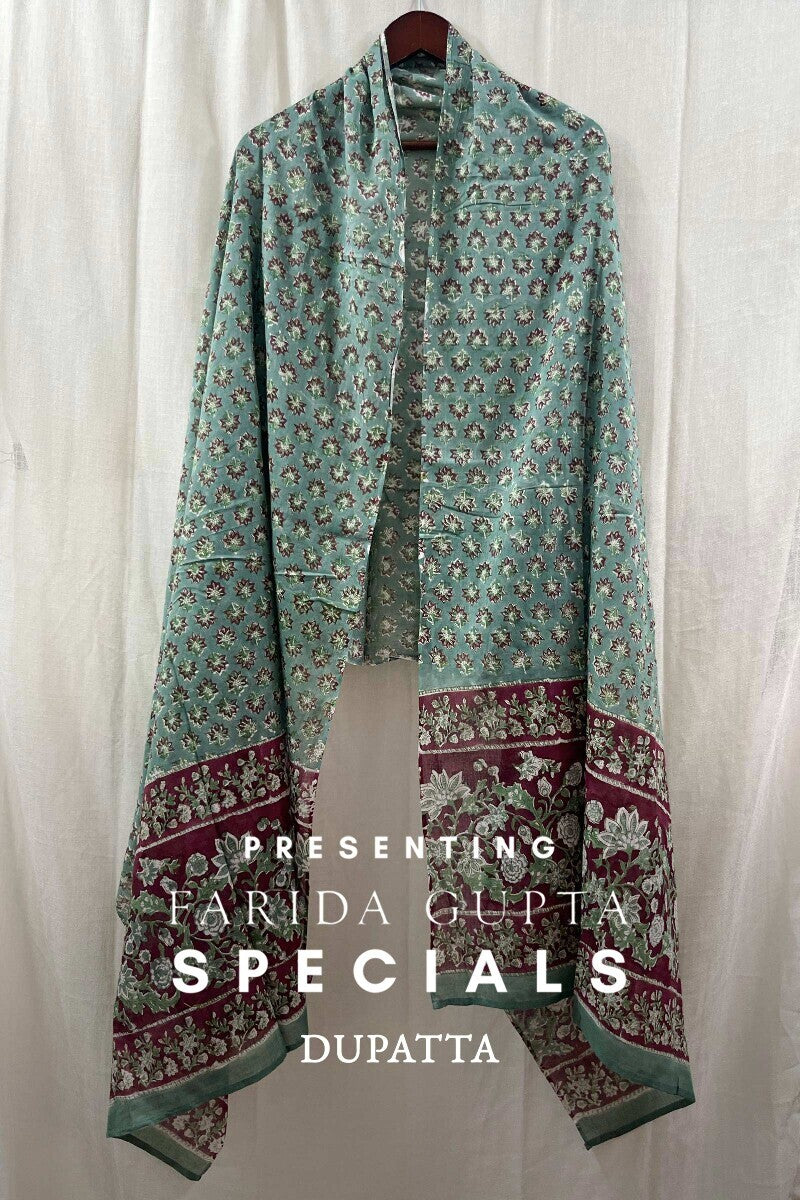 Green Sanganeri Dupatta