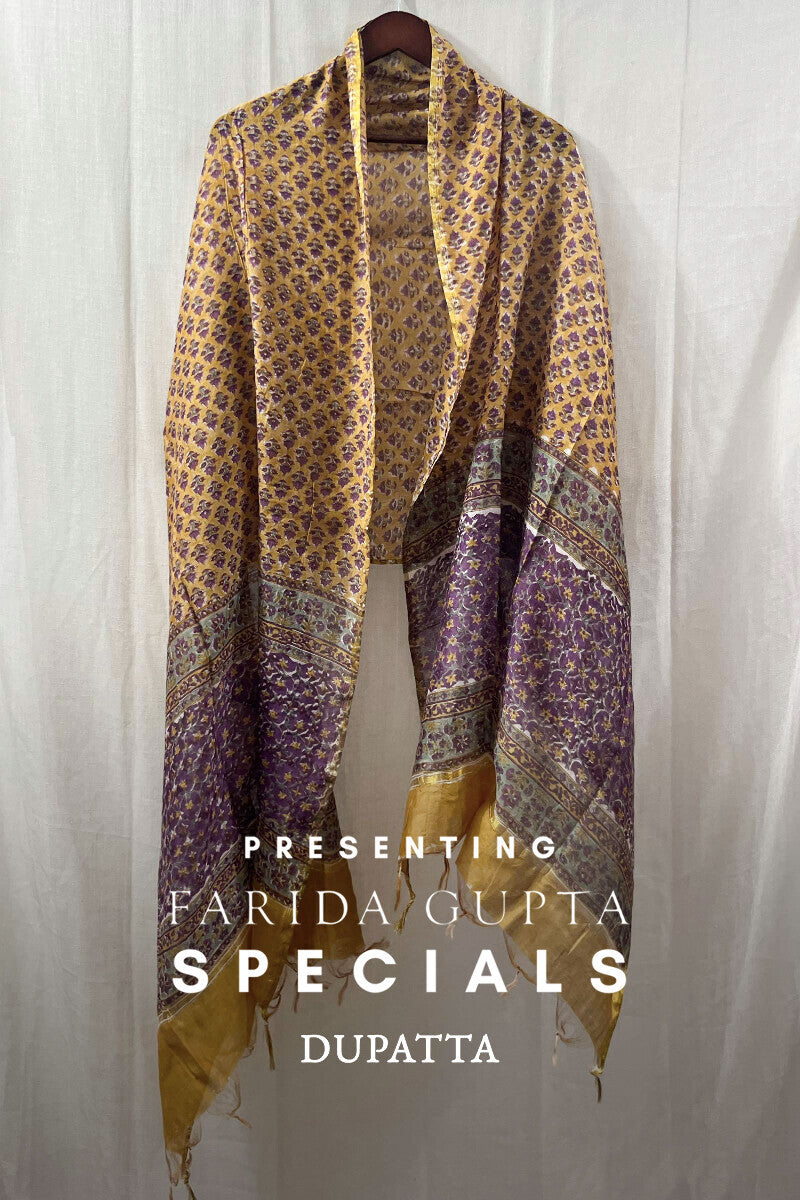 Yellow Cotton Silk Dupatta
