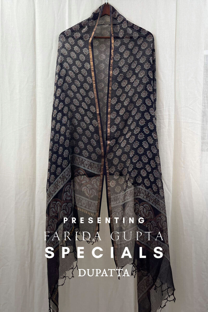 Black Ajrak Dupatta
