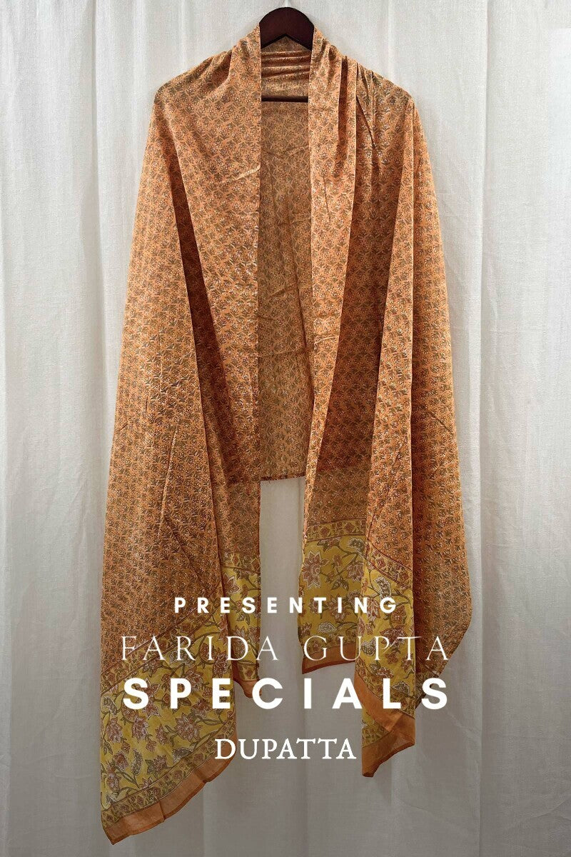 Orange Cotton Mul Dupatta