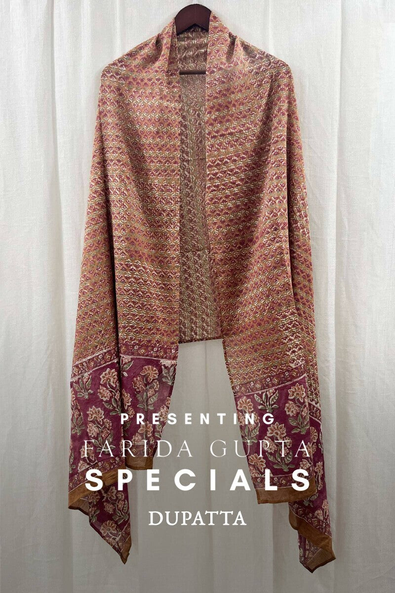 Brown Cotton Mul Dupatta