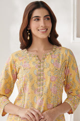 Gulshan Bagh Fizah Yellow Sanganeri Kurta