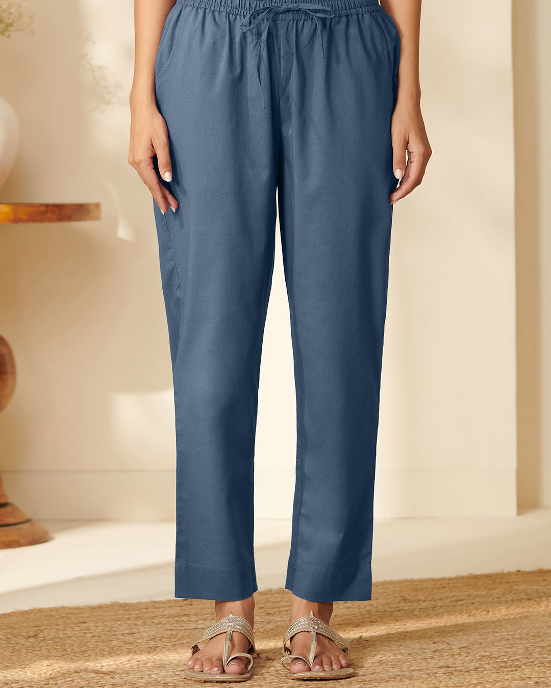 Roza Aasira Ink Blue Narrow Pants