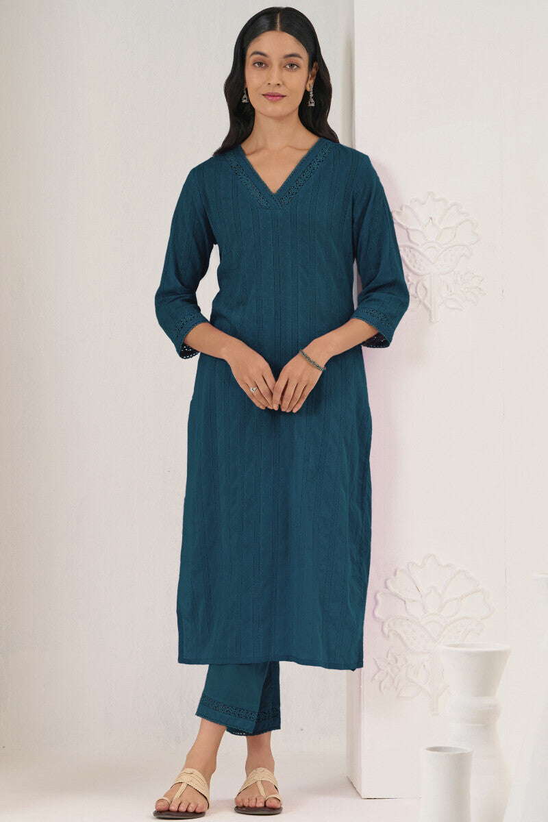 Roza Seher Cobalt Blue Kurta