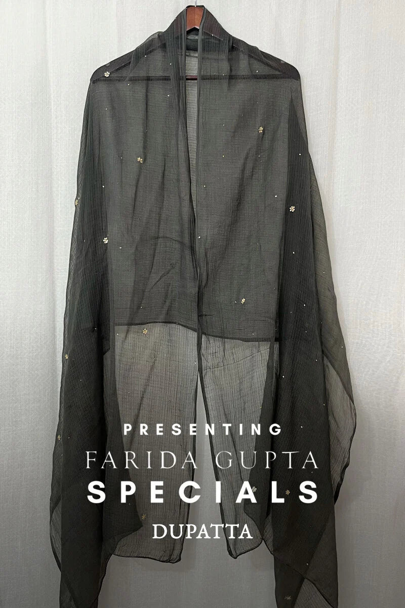Brown Embroidered Dupatta