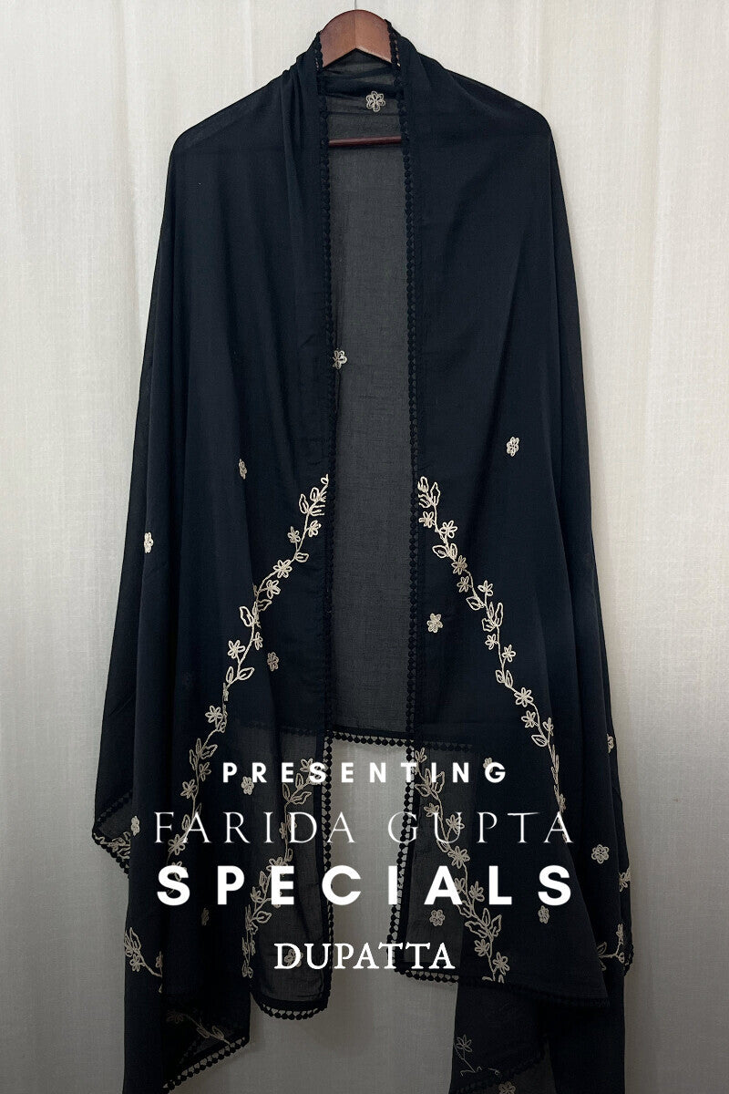 Black Embroidered Dupatta