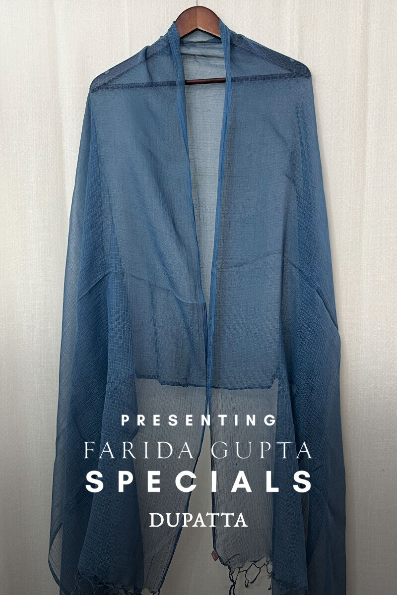 Blue Kota Plain Dupatta