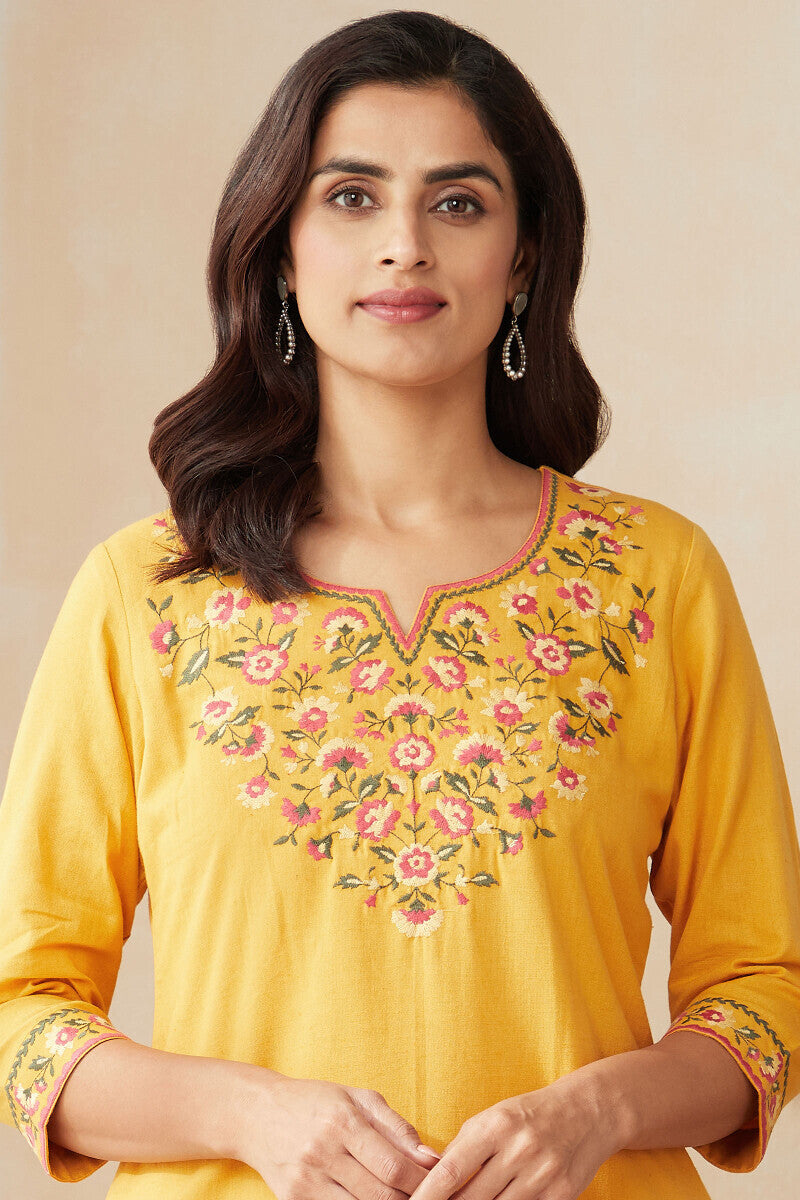 Roza Zoya Mustard Kurta