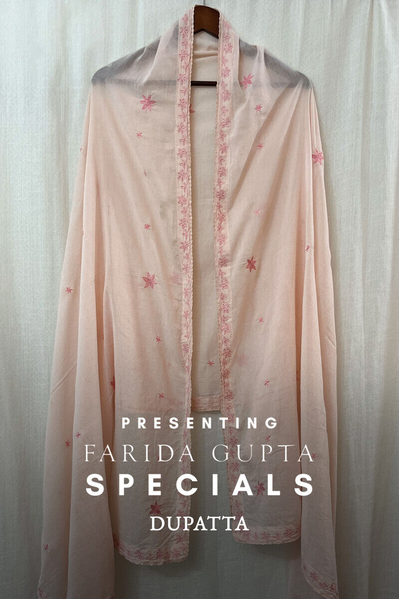 Peach Cotton Mul Dupatta