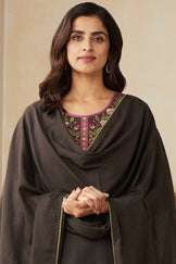 Roza Zoya Brown Dupatta