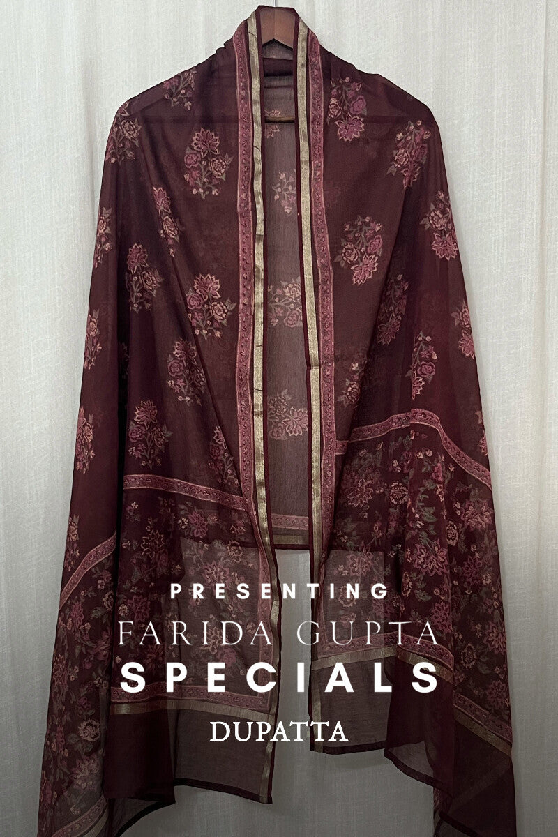 Maroon Chanderi Dupatta