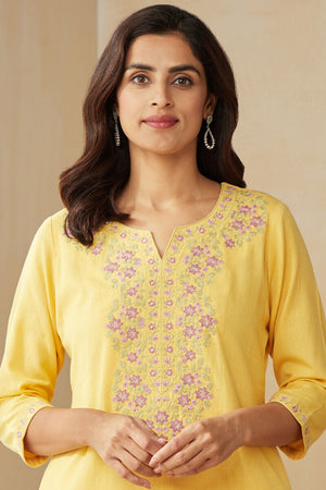Roza Zoya Yellow Kurta