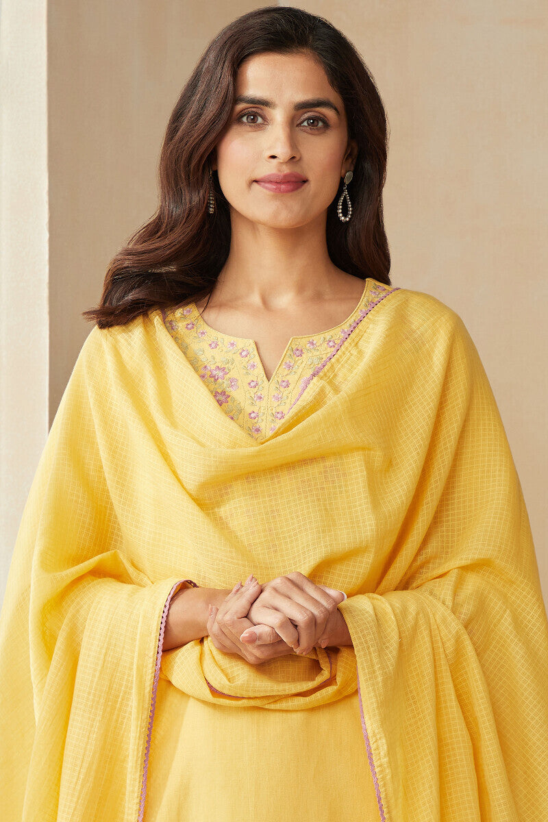 Roza Zoya Yellow Dupatta