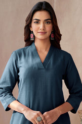 Roza Seher Midnight Blue Kurta