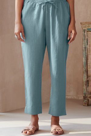 Roza Seher Sky Blue Narrow Pants