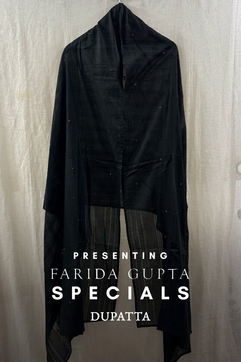 Black Plain Dupatta
