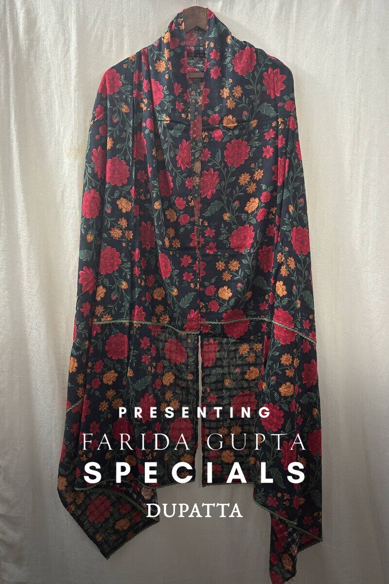 Black Printed Dupatta
