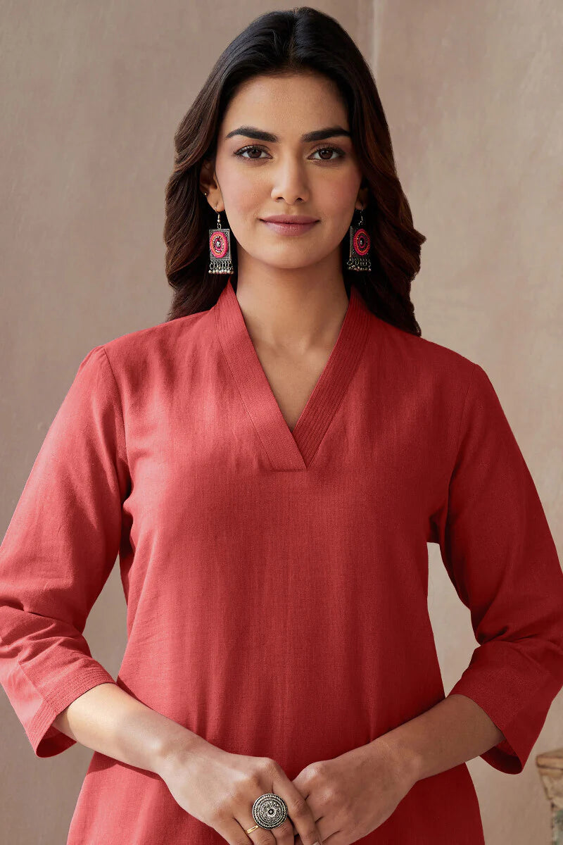 Surplus: Roza Zoya Brick Red Kurta