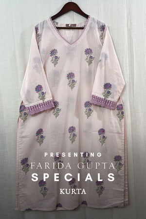 Pink Sanganeri Cotton Kurta