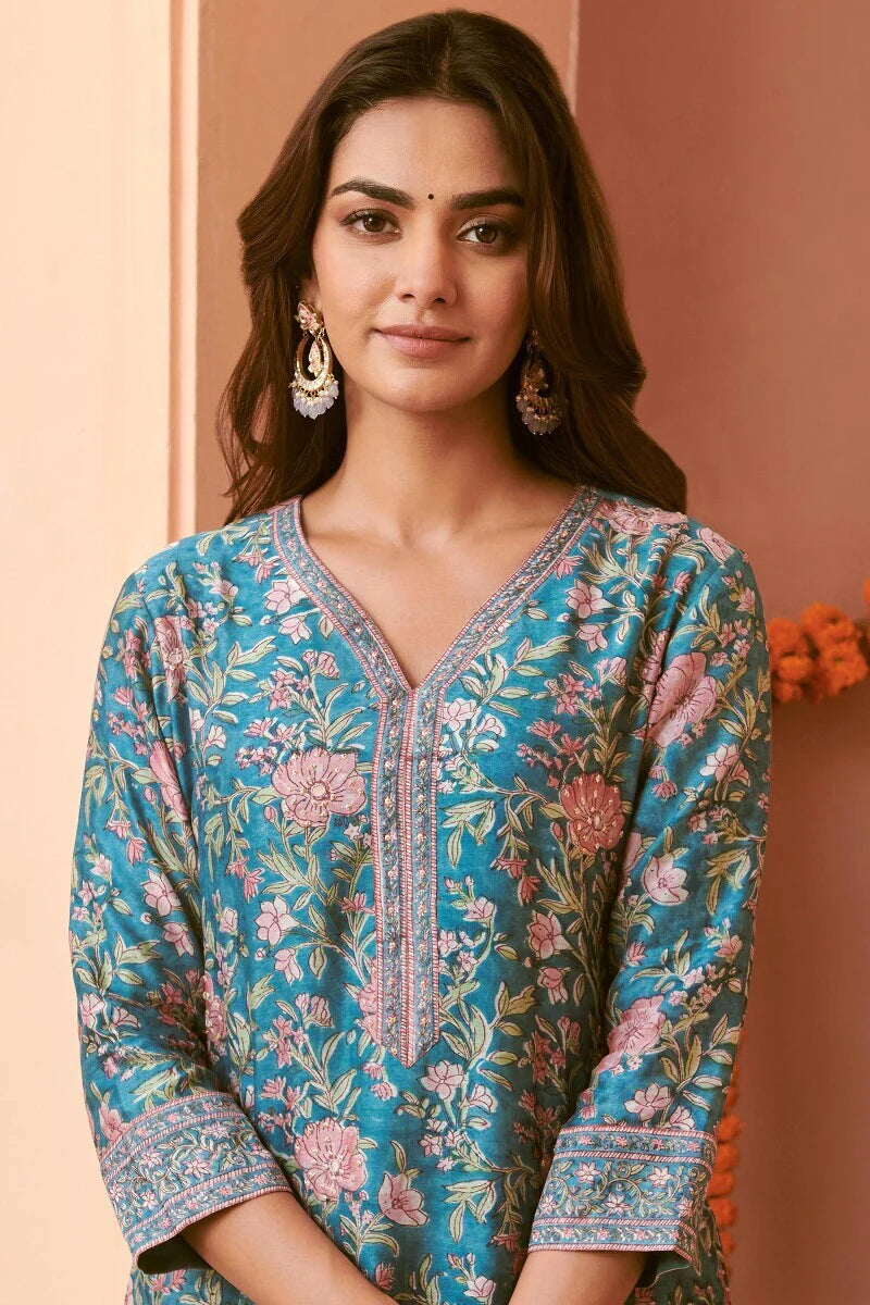 Mehrunissa Kiara Chanderi Kurta