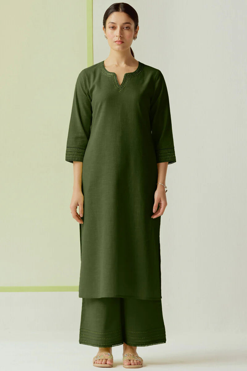 Surplus: Roza Zara Emerald Green Kurta