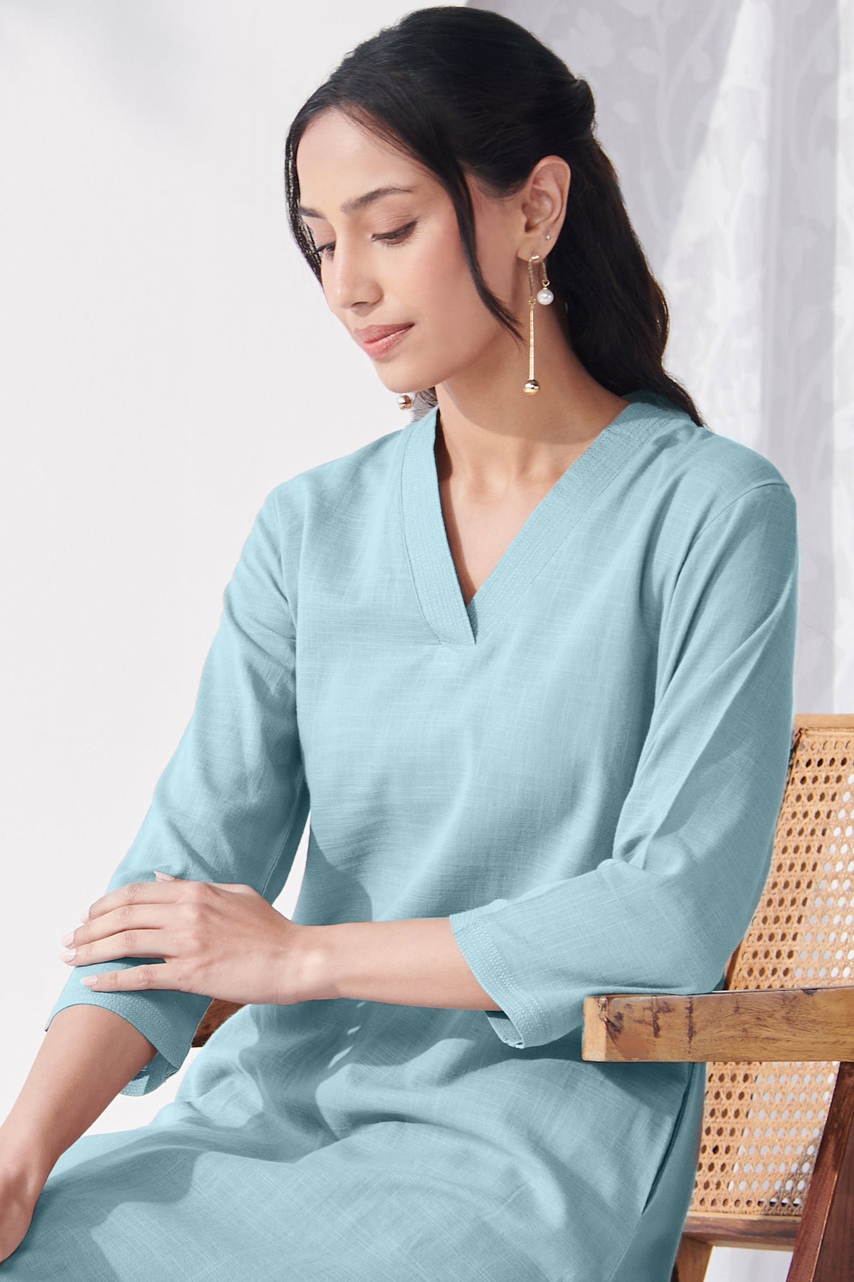 Roza Mehnoor Blue Kurta