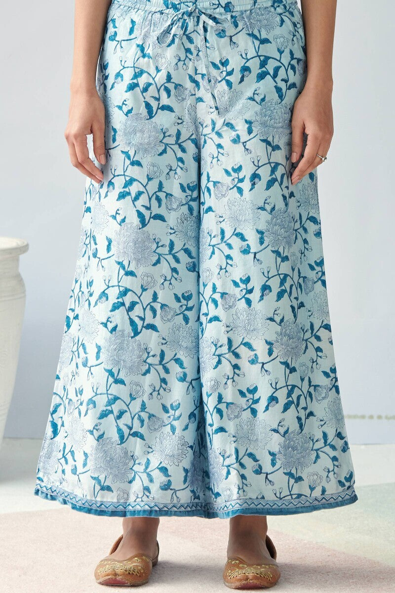 Gauhar Maira Blue Sanganeri Chanderi Palazzo