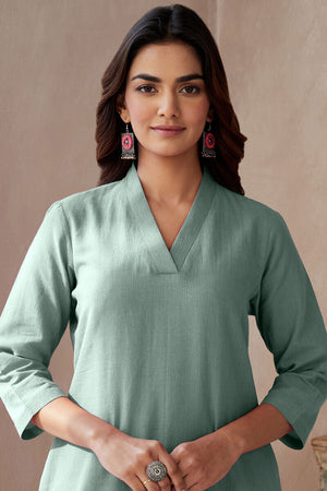 Roza Seher Steel Blue Kurta