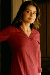Roza Sehr Brick Red Kurta