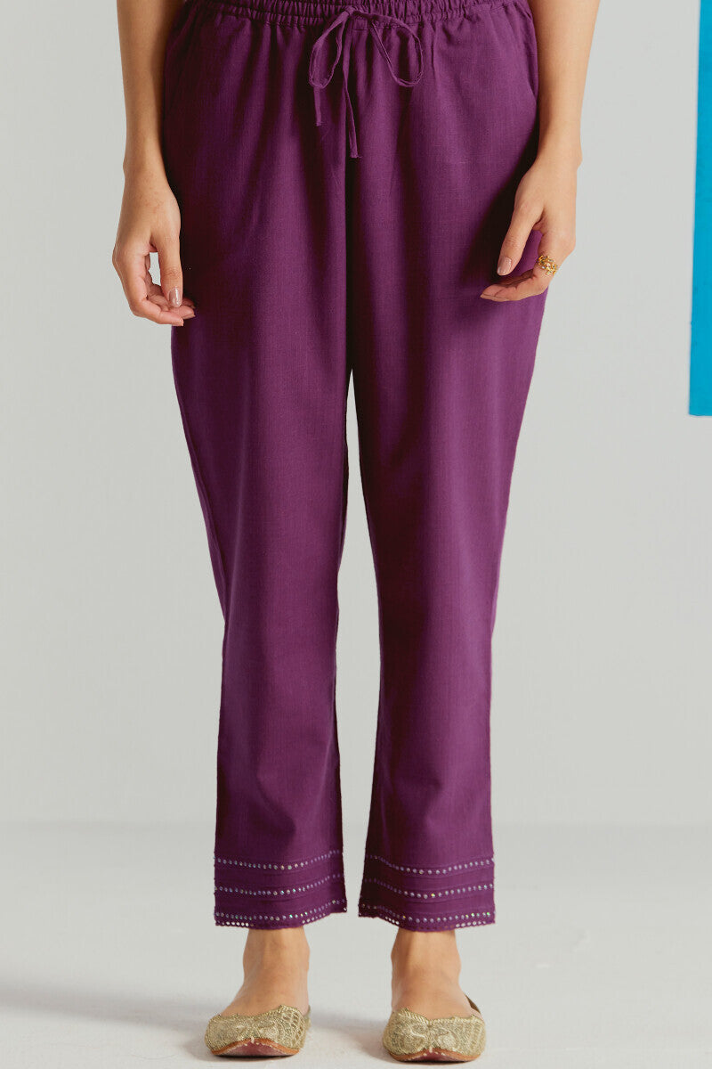 Roza Seerat Purple Narrow Pants