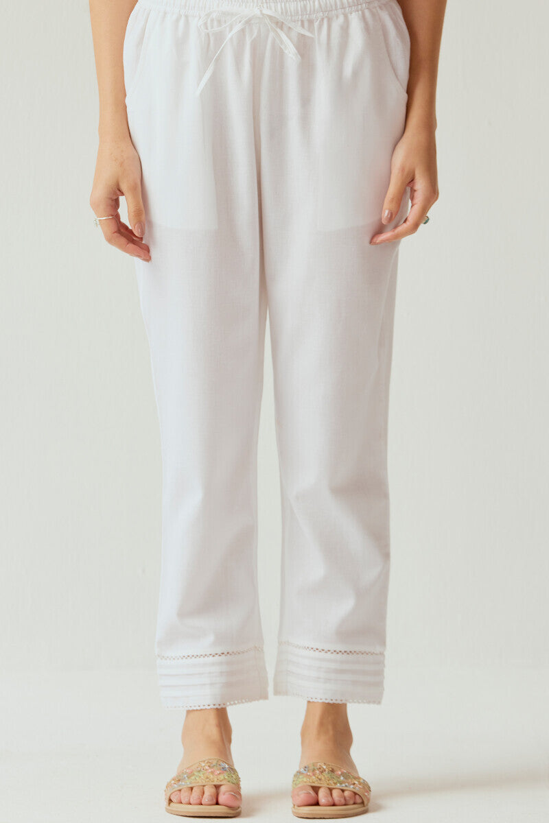 Roza Seerat White Narrow Pants