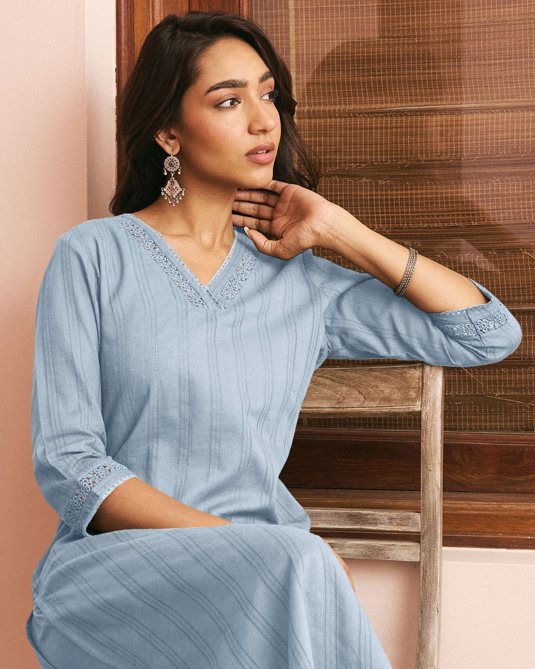 Roza Naaz Sky Blue Kurta