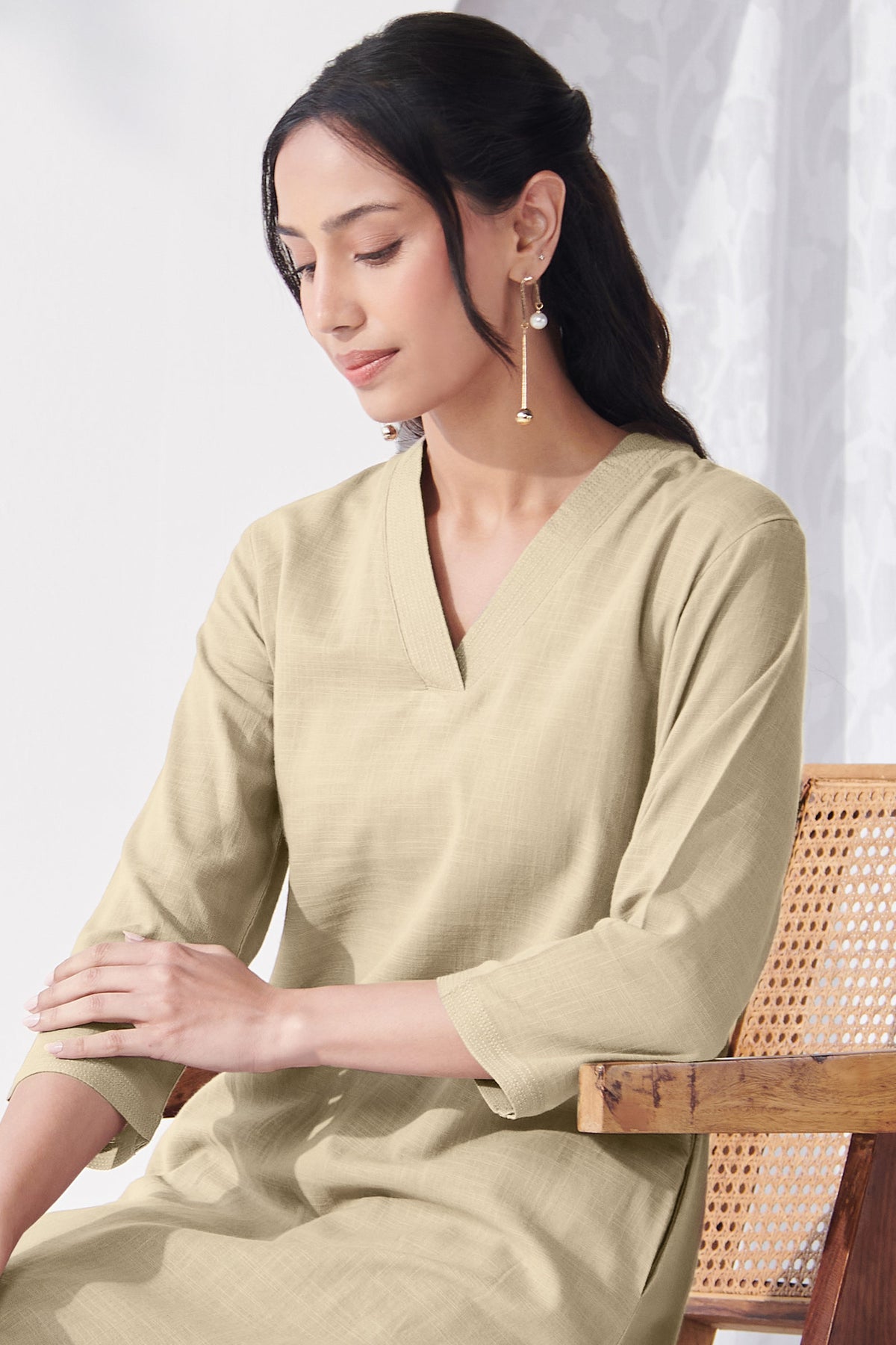 Roza Gulbahar Beige Kurta