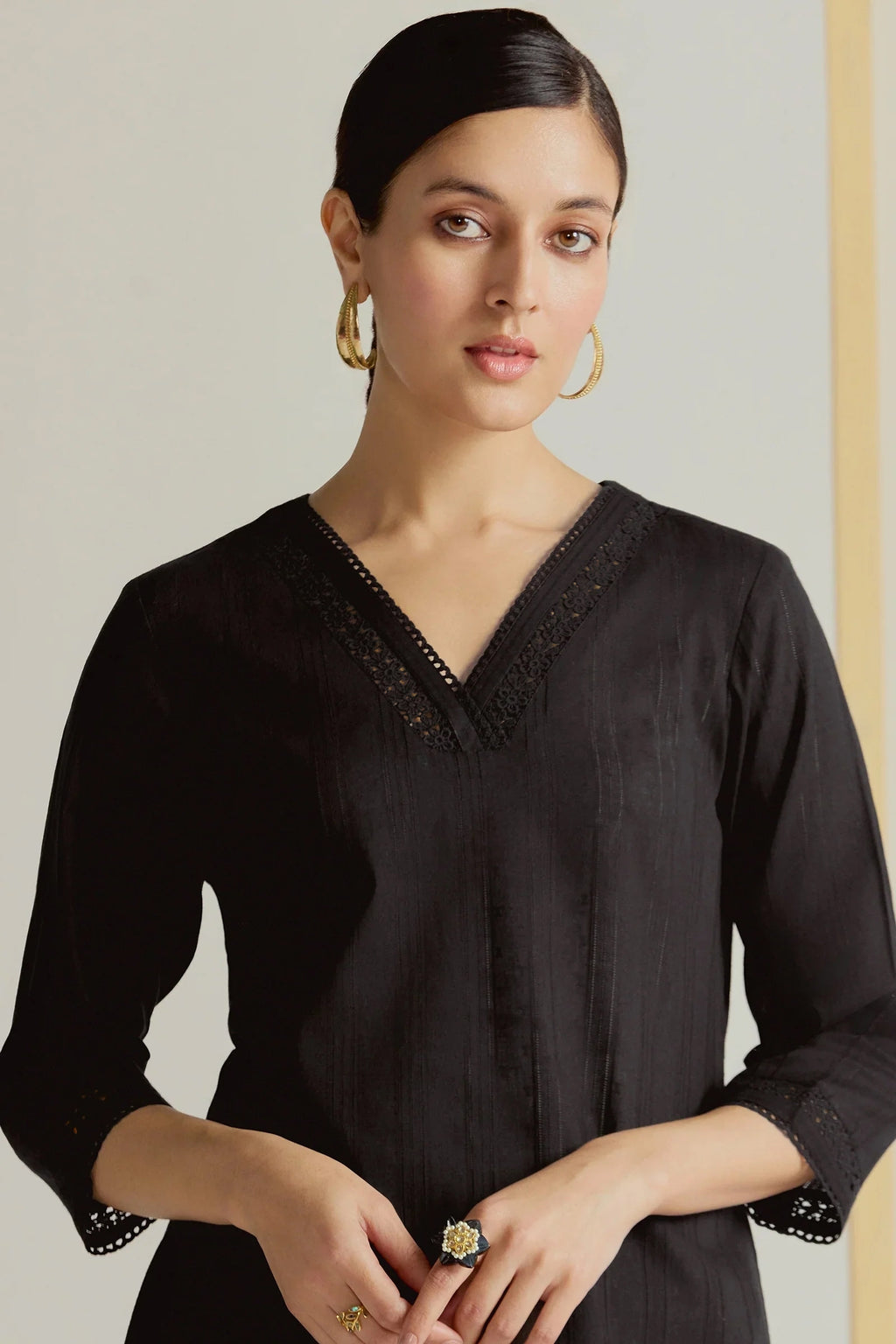 Roza Sehr Black Kurta