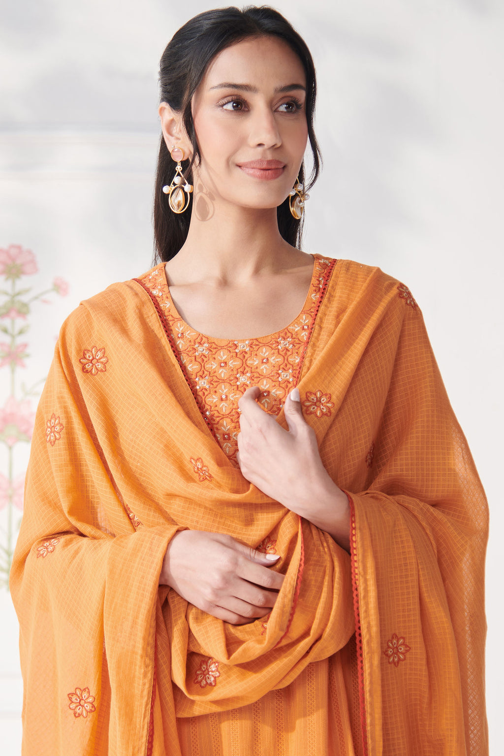 Mehraab Nahida Orange Dupatta