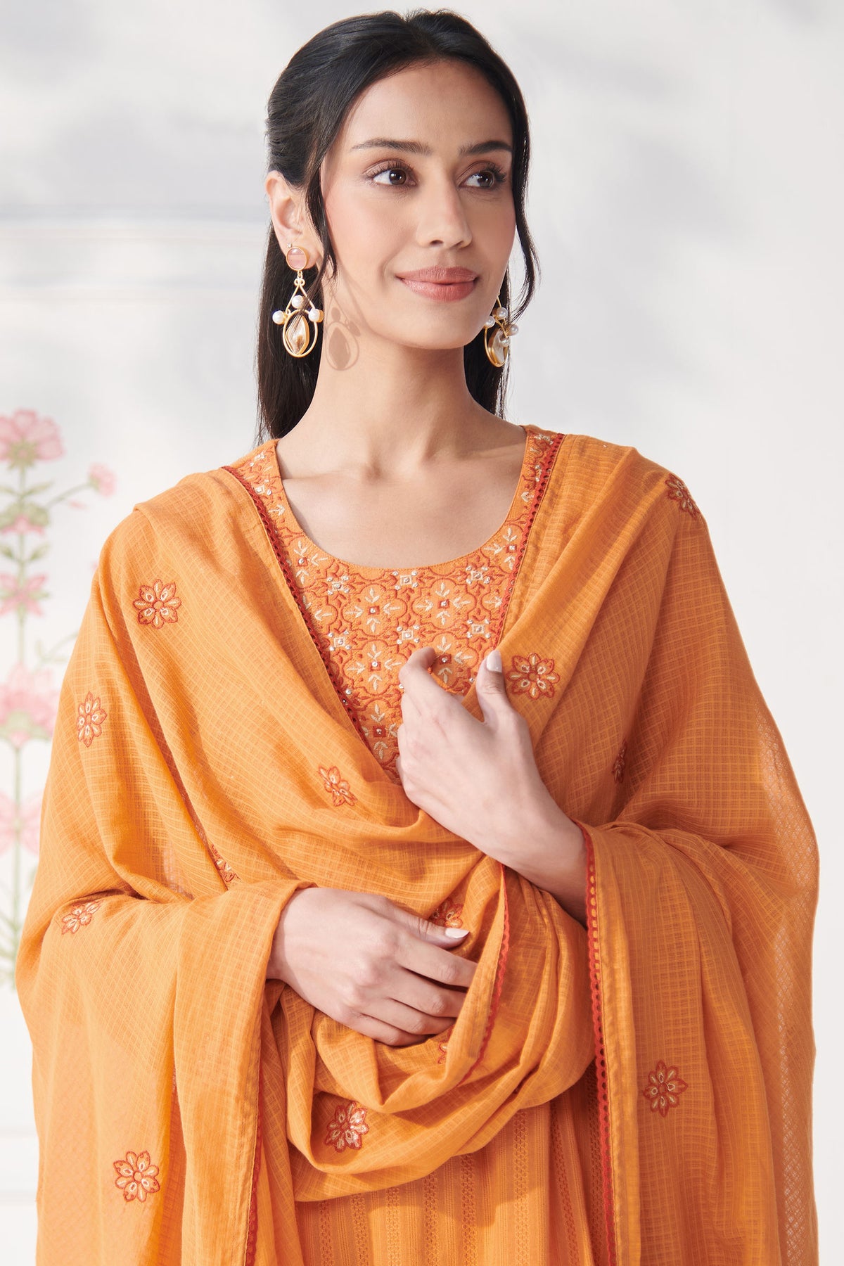 Mehraab Nahida Orange Dupatta