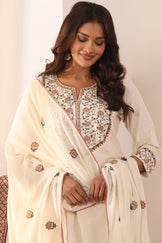 Mehraab Naureen Off White Dupatta