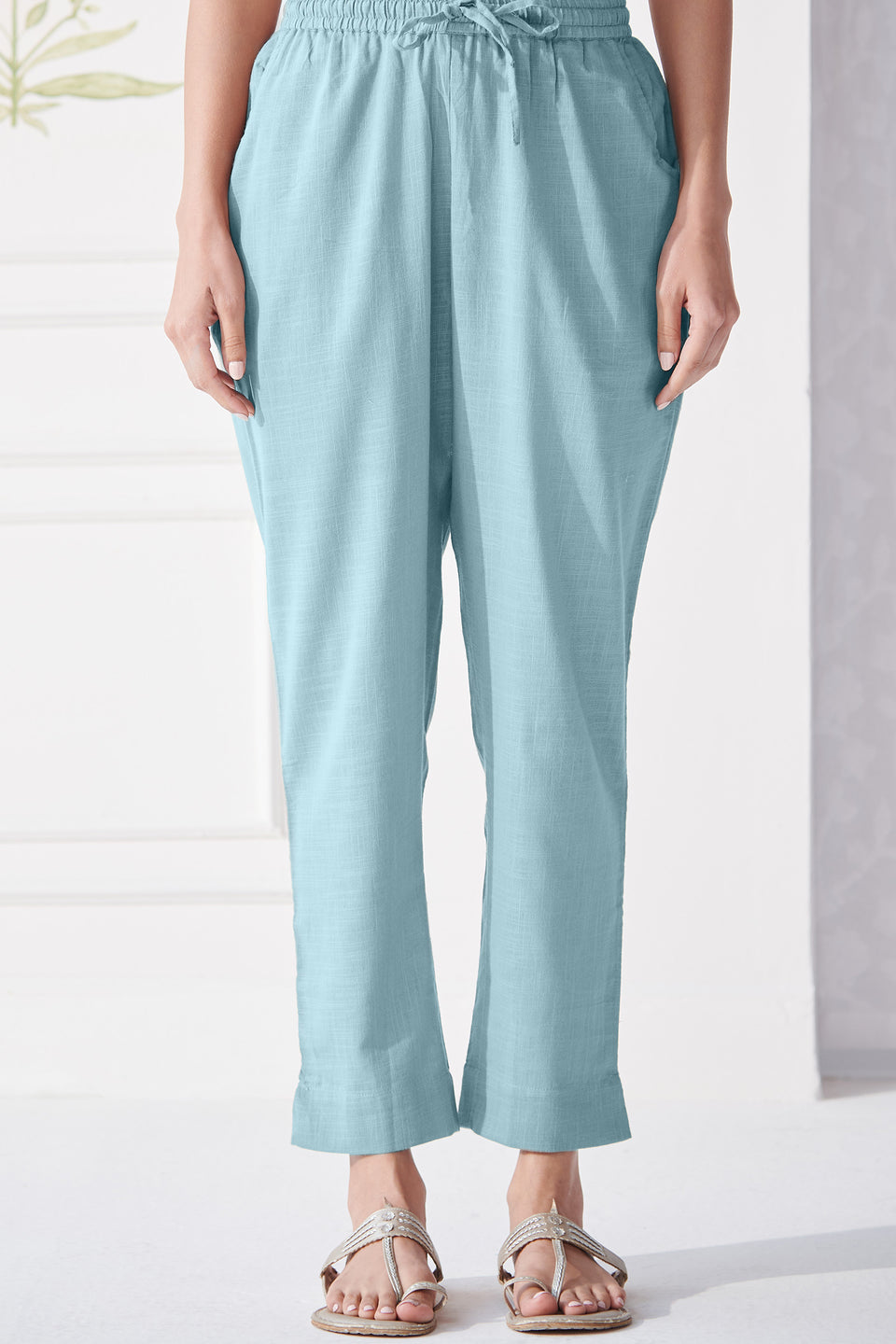 Roza Mehnoor Blue Narrow Pants