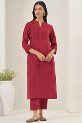 Surplus: Roza Nida Brick Red Kurta
