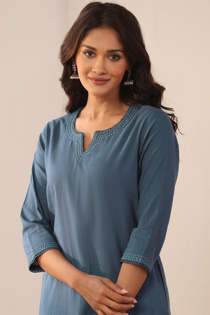 Roza Zoha Blue Kurta