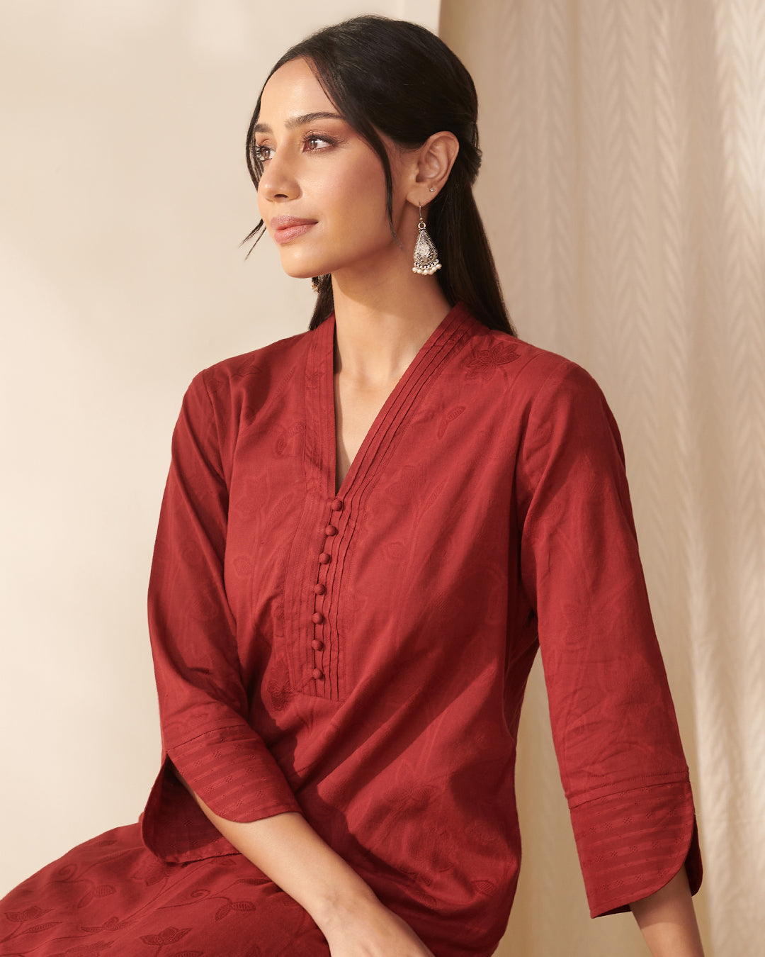 Roza Rahida Alta Red Kurta