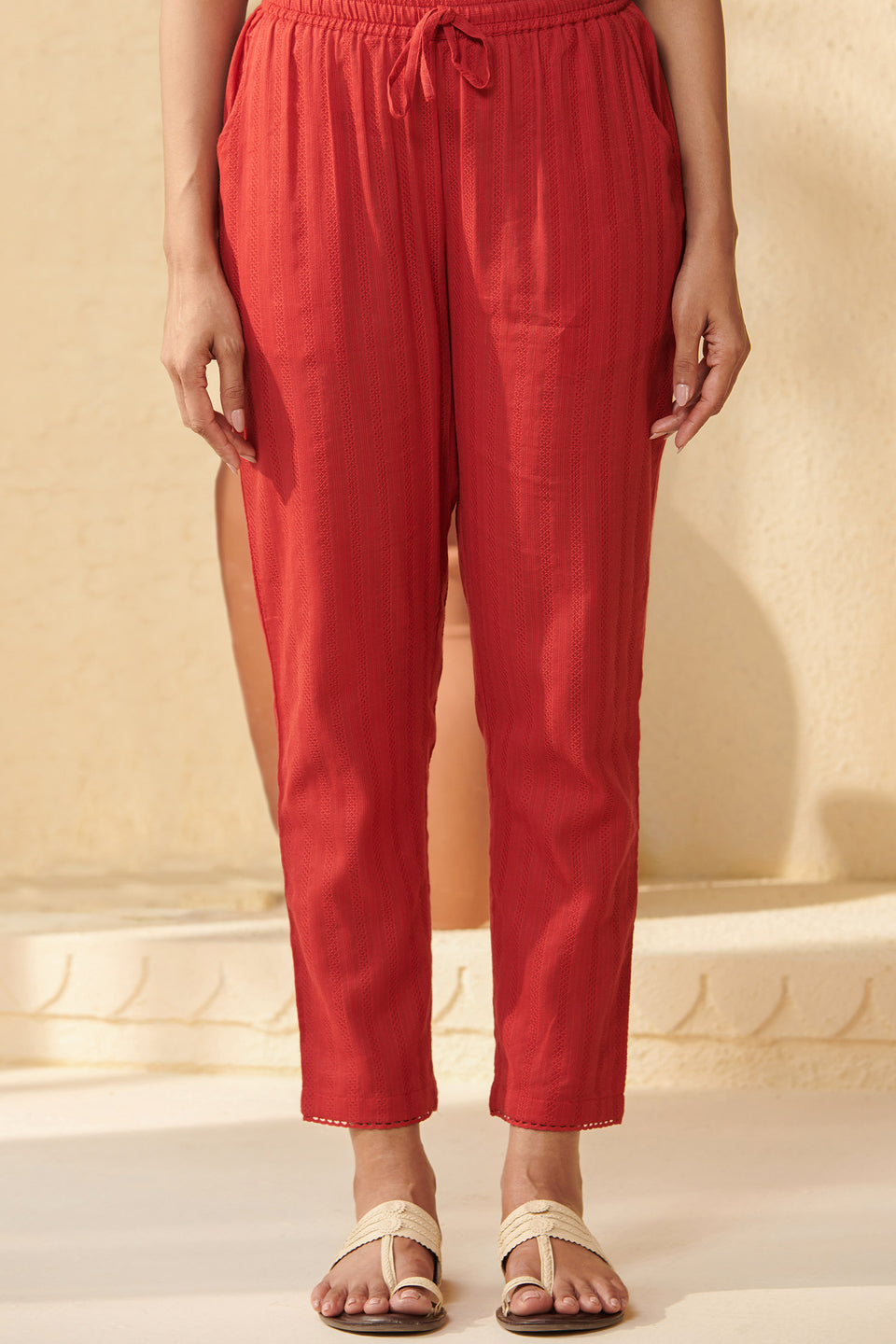 Roza Tara Brick Red Narrow Pants