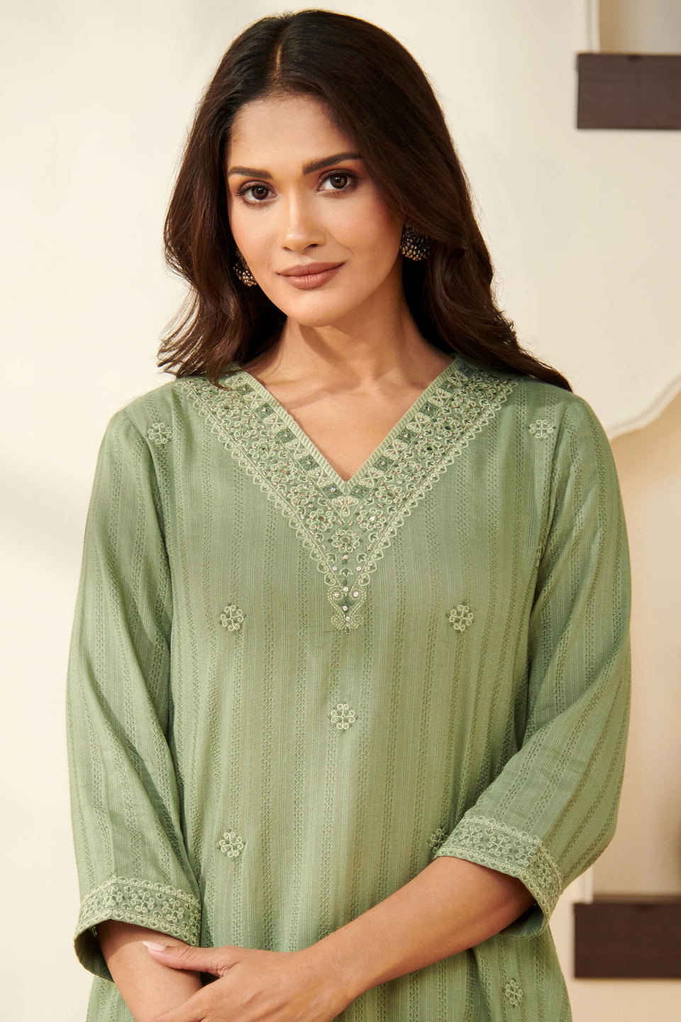 Mehraab Falak Green Kurta