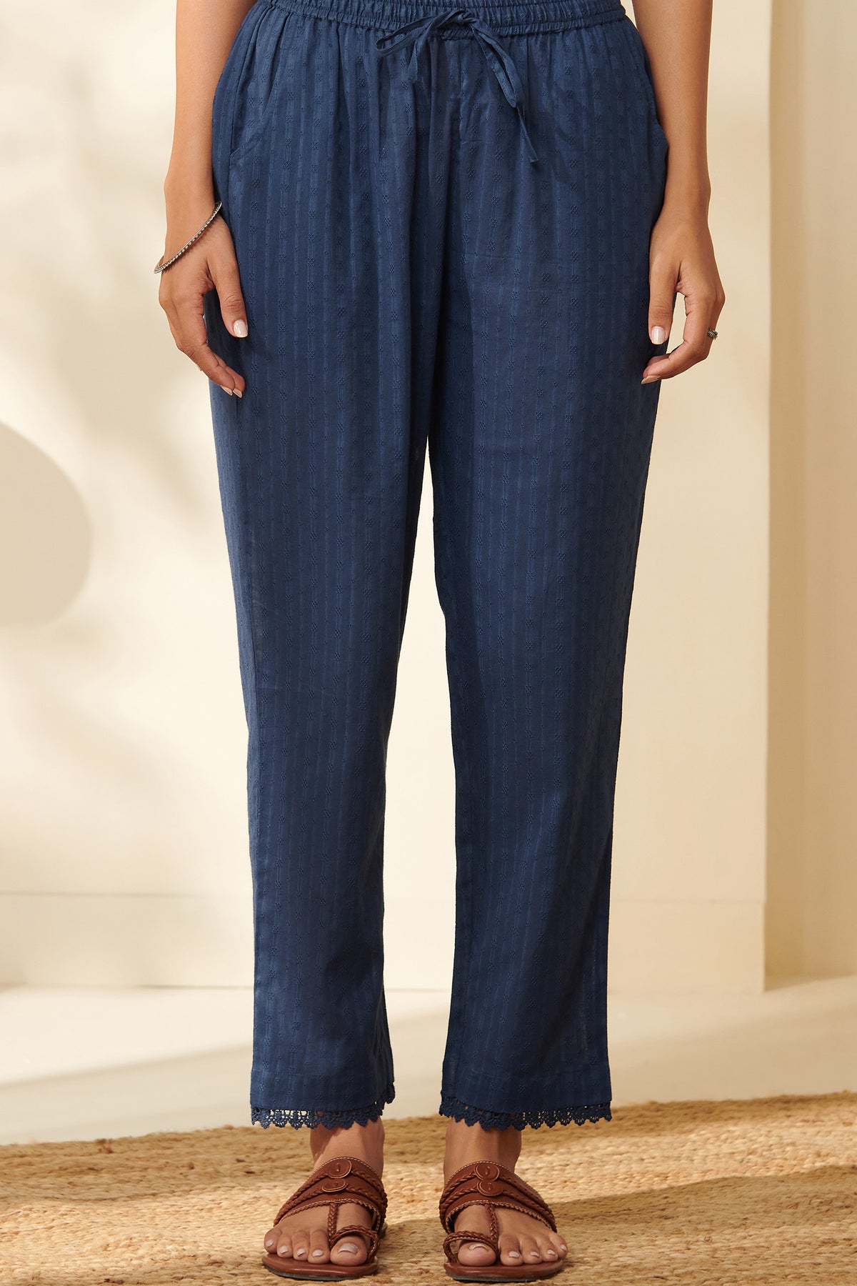 Roza Reema Royal Blue Narrow Pants
