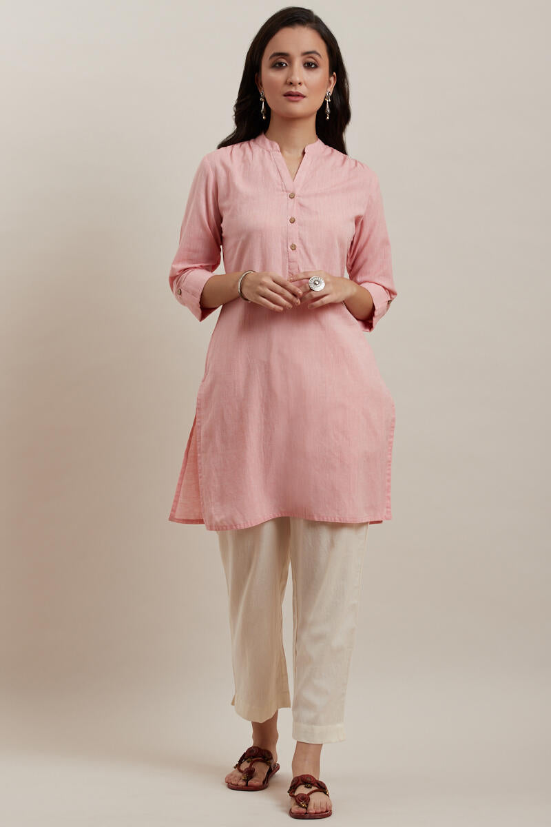 Roza Light Pink Short Kurta